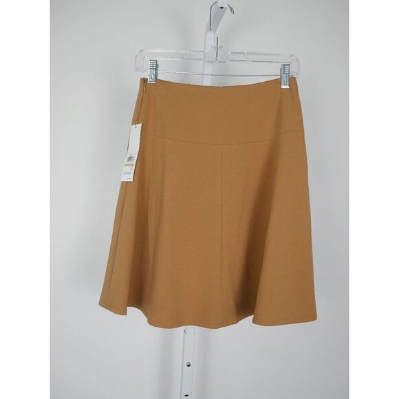 CALVIN KLEIN Women's Petite Scuba Crepe A-Line Skirt Luggage Color 2P - Picture 3 of 10